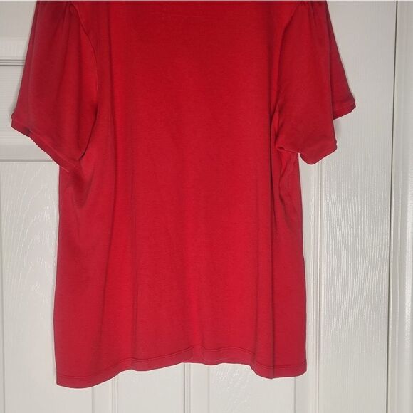 Lane Bryant 18/20 Red 100% SUPIMA COTTON Polo Zipper Shrtslv Women’s Shirt - Picture 6 of 6